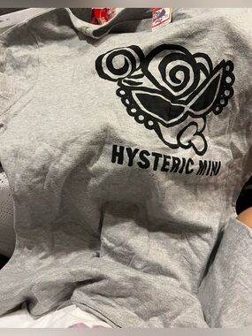 Women's Gray Graphic Hysteric Mini T-shirt